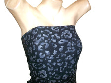 New Stripper Exotic Dancer Black Leopard  Mesh Mini Tube Dress S/M Stripperwear