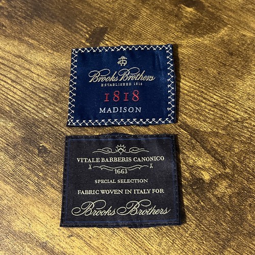 Brooks Brothers 1818 Blazer Label Collectors Patch Vitale Bareris Canonico Italy