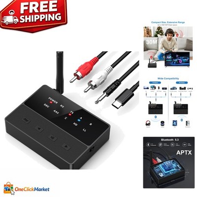 Bluetooth 5.3 Audio Adapter with aptX Low Latency - 2-in-1 TX/RX Functionality