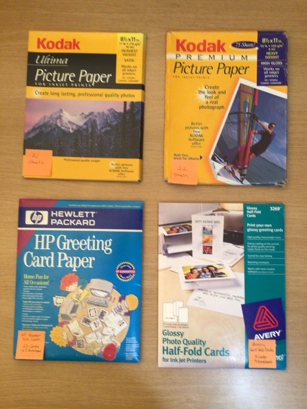 Blank Kodak Inkjet Glossy Photo Paper - HP & Avery Greeting Cards - (Opened)