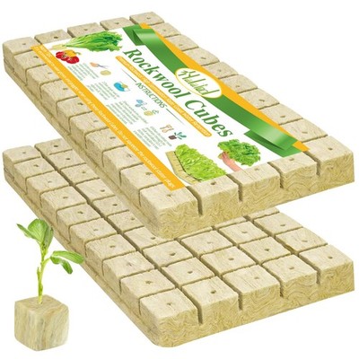 1 Inch Rockwool Cubes for Hydroponic Growing, Rock Wool Planting Seed Starter