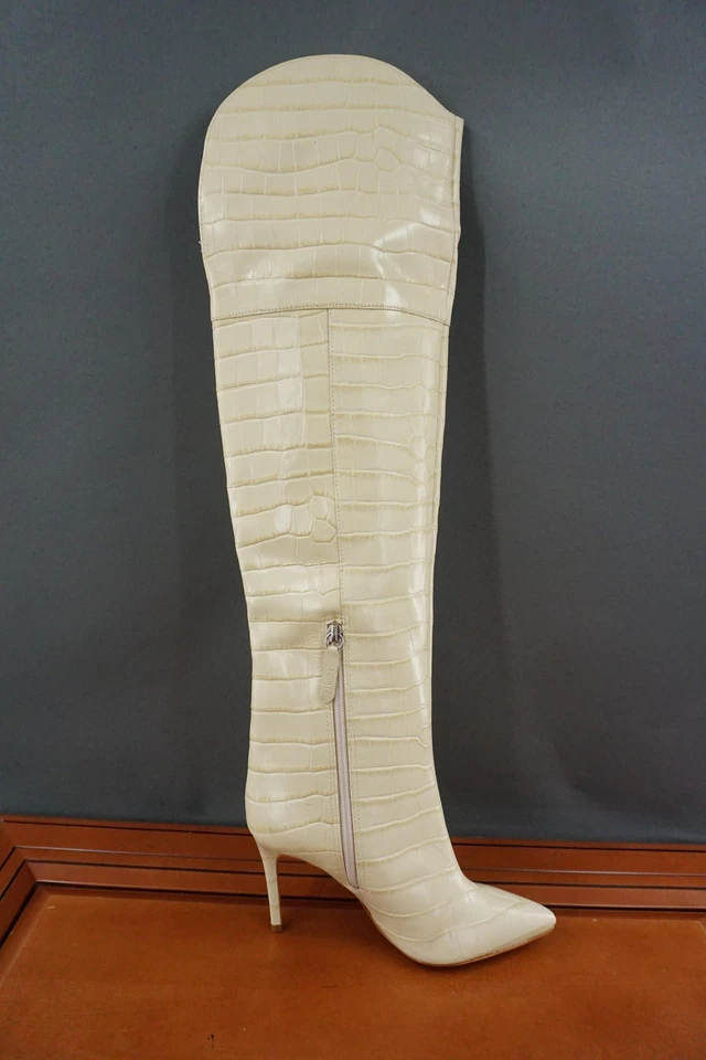Schutz Maryana Botas Sobre la Rodilla Mujer 7 EE. UU. Crema Cocodrilo Cuero Repujado Foto 4 de 4