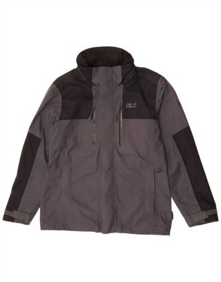 Jack Wolfskin Herren Regenjacke UK 36/38 mittelgrau Colourblock Polyamid CJ01