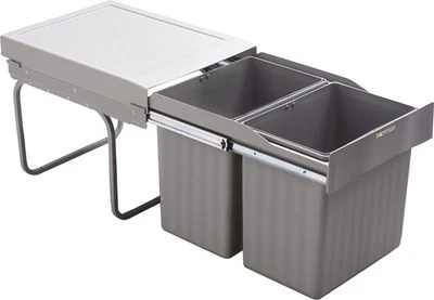 Poubelle à Encastrer Rota 2x 16 Liter pour Armoire 40cm Tri Sélectif - Photo 1/2