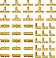 45 PCS 1/2" PEX Fittings Set No Lead Brass 15 Each Elbow Tee Coupling F1807