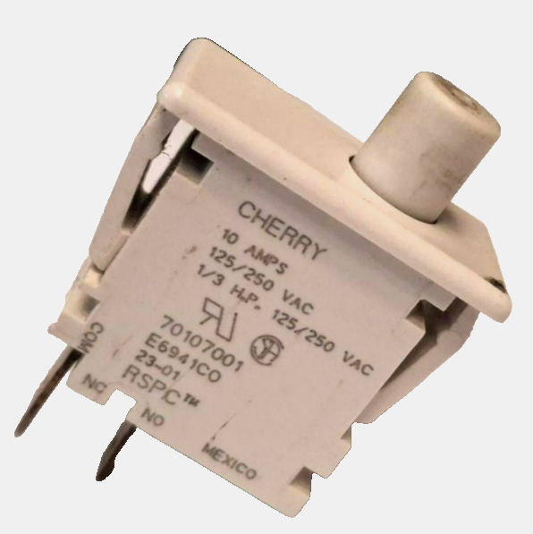 Speed Queen Dryer Switch Push Button, SPST NO/AU. P/N: 70107001