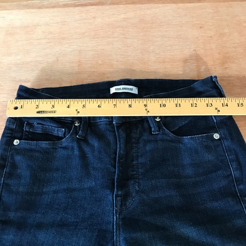 Good American Good Legs Jeans Damen 6/28 Blau Mid Rise Stretch Dark Wash Preppy - Bild 9 von 13