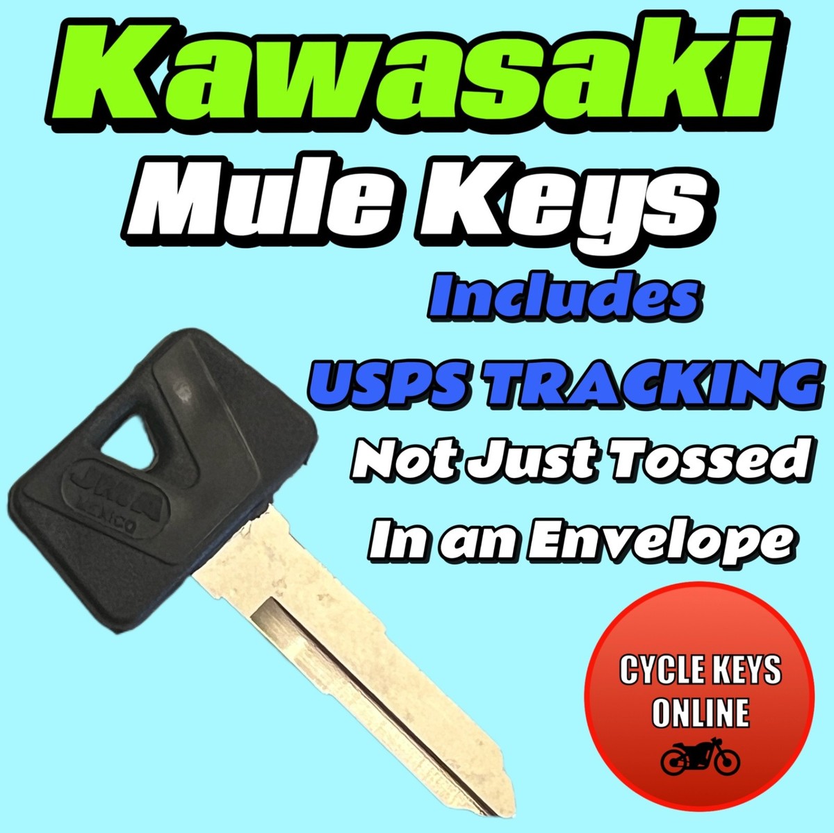 1554 スペアキー Kawasaki Mule keys cut by code replacement key codes A14434-A24421