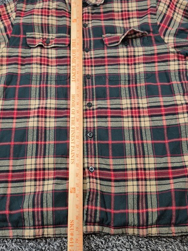 LL Bean Mens Flannel Plaid Fleece Lined Shirt Shacket Size Large Regular 250393 - Picture 5 of 7