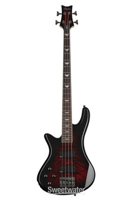 Schecter Stiletto Extreme 4 LH Left-Handed Bass Guitar - Black Cherry