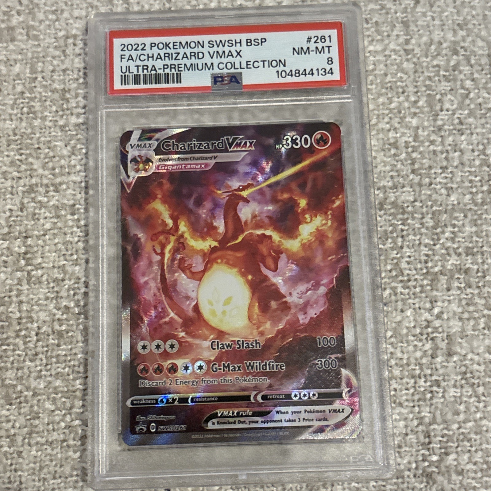 2022 Pokemon Charizard VMAX SWSH261 Ultra Premium Collection Promo PSA 8 NM-MT