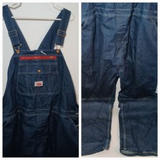 Round House Denim Bib Overalls Mens Sz 50x32 Blue Farmer Painter Ranch Lot 980