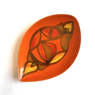 Poole Keramik orange Delphis Träne Schale von Anita Lawrence, Form 91, 1972