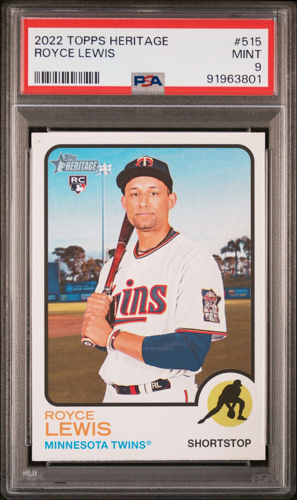 2022 TOPPS HERITAGE #515 ROYCE LEWIS ROOKIE RC PSA 9