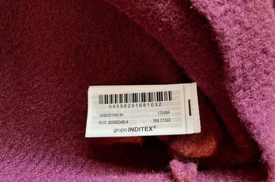 Cárdigan Suéter Zara Mujer S/M Borgoña Tejido Plata Botón Manga Corta Foto 4 de 4