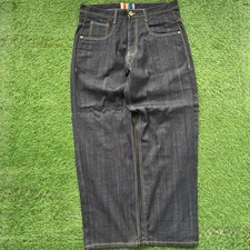 Vintage 4Fatherz Denim Jeans Baggy Hip Hop Skater Embroidered Men s 38x33 Y2K