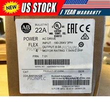 Allen-Bradley 22A-B8P0N104 PowerFlex 4 1.5 kW (2 Hp) AC Drive US Free Tax