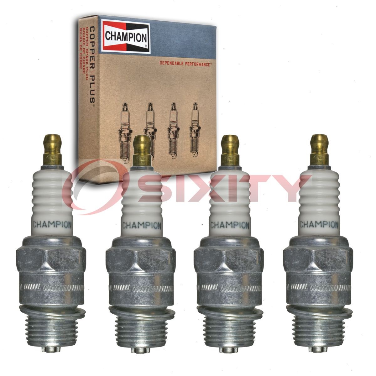 4 pc Champion Industrial 204 Spark Plugs for D14N 373 Ignition Wire to