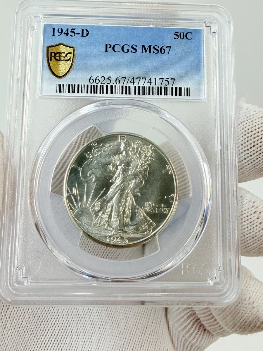 MS 67 Graded 1945 Year Liberty Walking Half Dollars (1916-1947