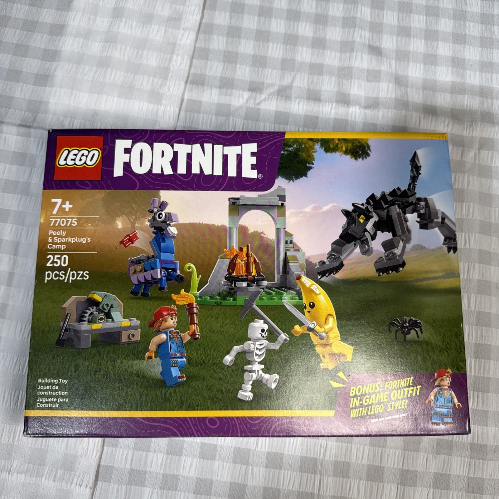 LEGO® FORTNITE Peely & Sparkplug’s Camp, 77075, 250 Pcs, Brand New, 7+