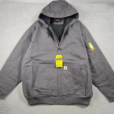 CARHARTT Hooded JACKET MENS 3XL Gray OUTDOOR Heavyweight Loose Canvas NWT