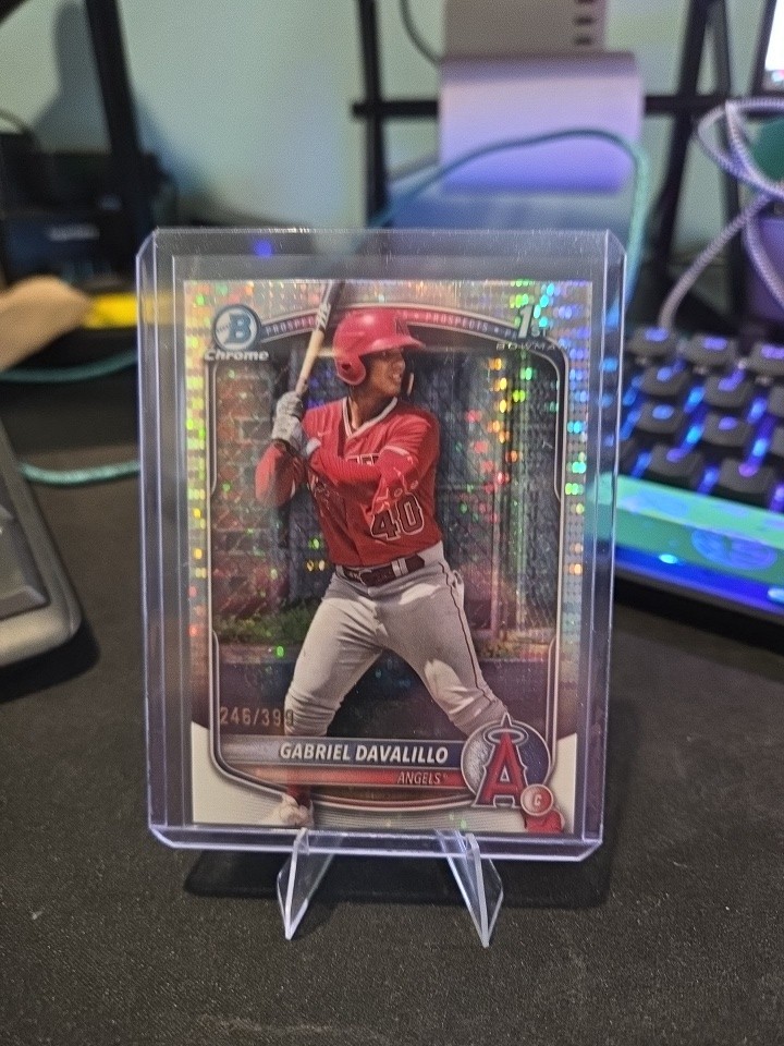 2025 Bowman Chrome Gabriel Davalillo Pulsar Refractor 246/399 1st Angels Rookie
