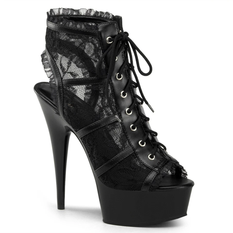 Sale DELIGHT-696LC Pleaser High-Heels Plateaubootie fersen- und zehenoffen Gr 40 - Bild 1 von 1