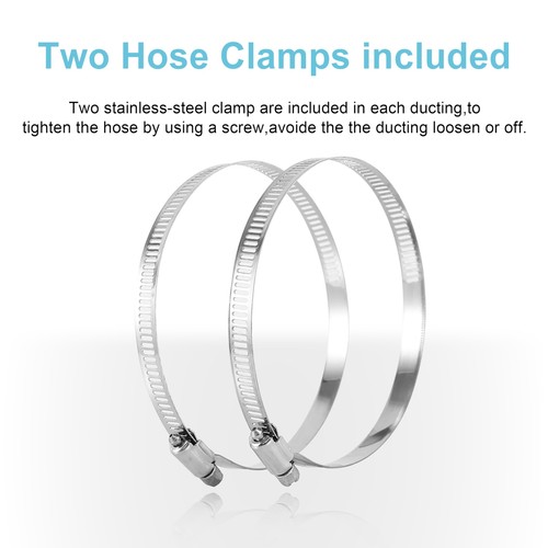 4 Inch Aluminum Dryer Vent Hose, 25 Feet Flexible Air Ducting with 2 Clamps, ... - Bild 2 von 3