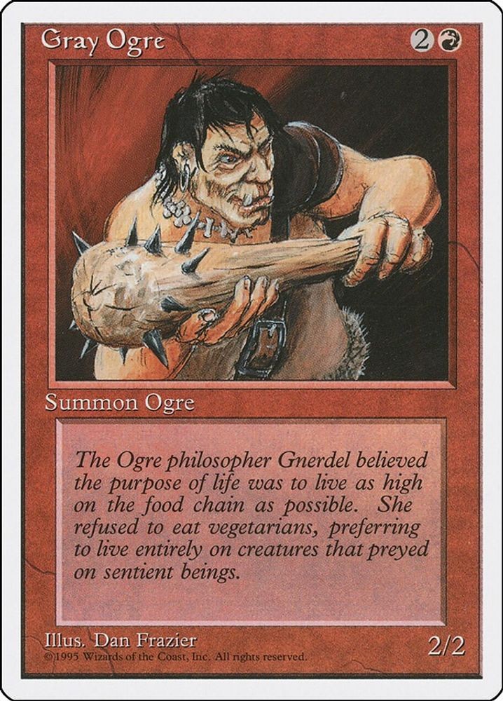1995 Magic: The Gathering: Fourth Edition - Gray Ogre (#200, Common, Near Mint)