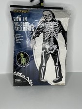 Spirit Halloween Costume Child SZ M 8-10 Glow In The Dark Skeleton NO MASK