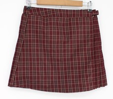 Wild Fable Skirt Juniors M Red Plaid Pleated Above Knee Mini Elastic Waist