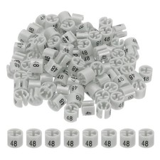 100 Pcs Clothes Hanger Marker Number 48 Tag Fit 3mm Rod Garment Size Tag Gray