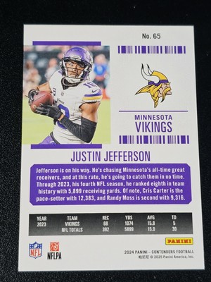 2024 Contenders Justin Jefferson Season Ticket Mojo Hobby Holo | eBay