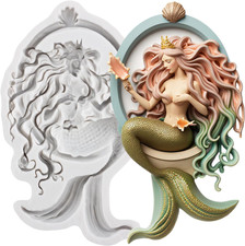 Mermaid Polymer Clay Mold Mermaid Silicone Molds for DIY Crafts Air Dry Plaster