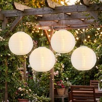 4X AußEn Solar Lampion Led Solarlampe Gartenlampe HäNgeleuchte Dekoleuchte