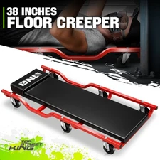 38"L x 17"W x 4.33"H 300LBS Capacity Red Rolling Mechanic Creeper w/6Pcs Swivel
