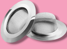 Kitchen Sink Strainer, 2Pcs Stainless Steel Mesh Drain Strainer, Large Wide Rim
