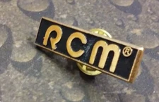 RCM trademark vintage pin badge