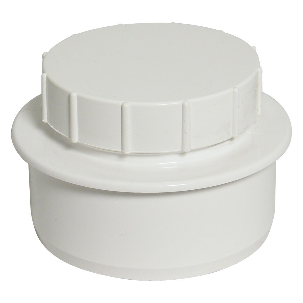 Floplast SP292WH 110mm Ring Seal Soil - Screwed Access Plug - White
