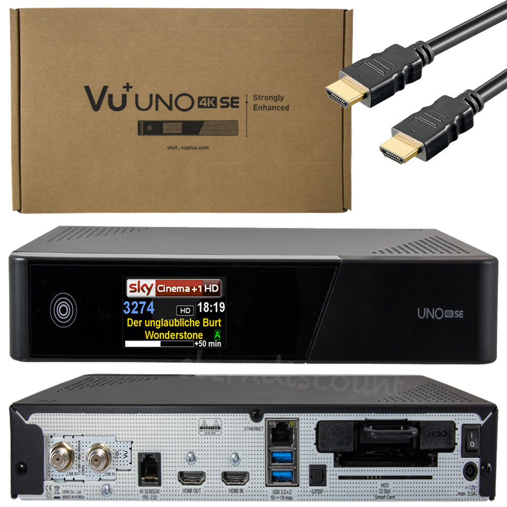 Thumbnail - Vu+ Uno 4k Se ✅ Sat-receiver 1x Dvb-s2 Fbc Twin Tuner H.265 Uhd Mit