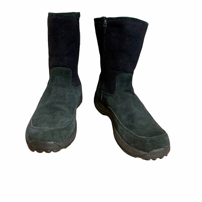 L.L. Bean mens black Suede snow boots Inside Zipper sz 8 1/2  display picture 3