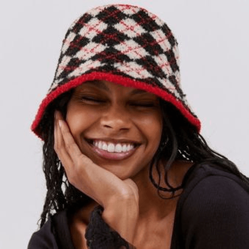 ✨ Urban Outfitters Novelty Knitted Graphic Bucket Hat ✨ UO Pink Novelty Knitted Bucket Hat | Urban Outfitters UK main image 4