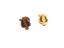 PAT Dec 1883 Gold Tone Music Notes Stand ? Studs Unbranded 11316