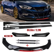 Front Bumper Lip Splitter Spoiler Side Skirt For Nissan Maxima 2 Layer Body Kit