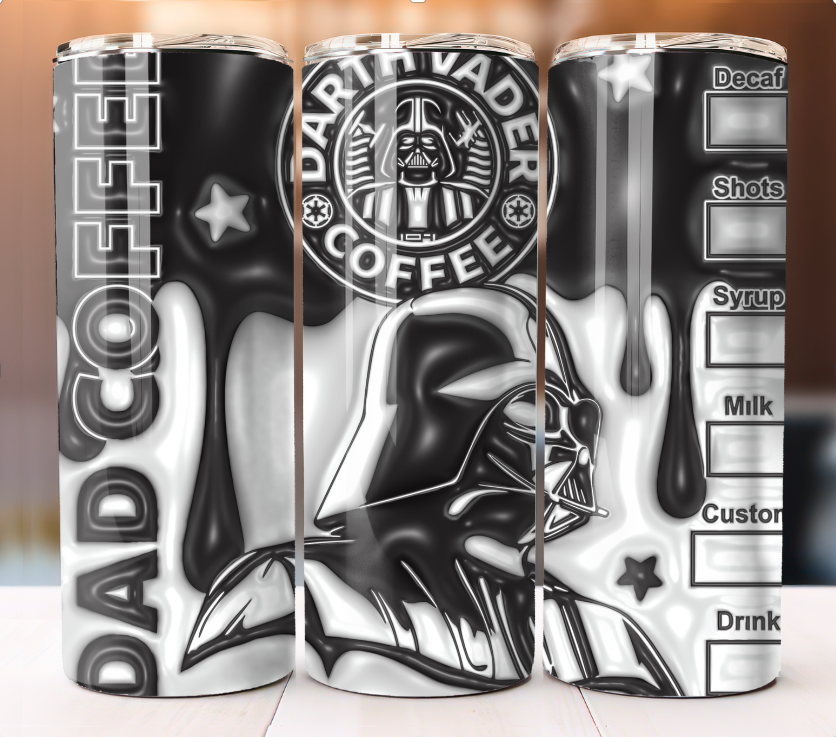Darth Vader Inflated  Coffee Tumbler 20 oz Skinny Cup Mug Stainless Steel