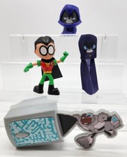 Teen Titans Go McDonalds and others kids meal toys Robin, Raven Cyborg lot of 4