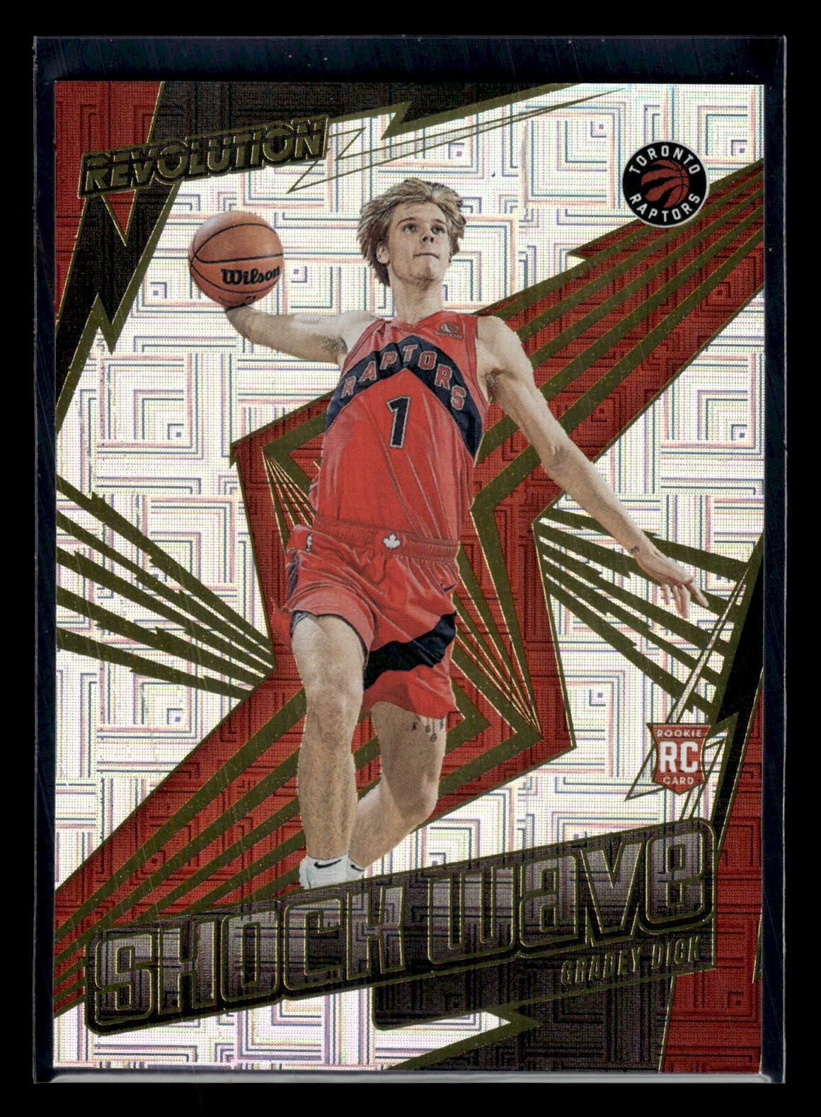 2023-24 Panini Revolution #12 Gradey Dick Rookie Shock Wave Levels Raptors