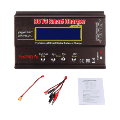 80W 6A Lipo Battery Balance Charger Discharger Upgrade Version & Charging Cables