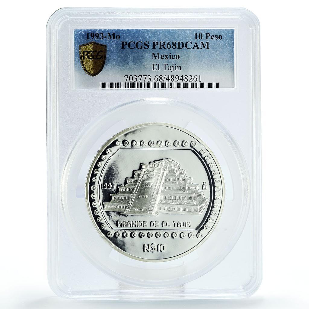 値下げ Mexico coin 1996 10 peso 5 OZ Mexico N10 pesos Piedra de Tizoc PR63 PCGS 5 oz 1993 SCARSE