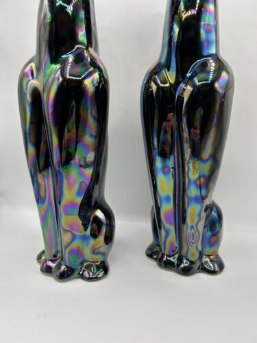 california pottery vintage Black Iridescent Poodles 17.5” Tall - Picture 2 of 24